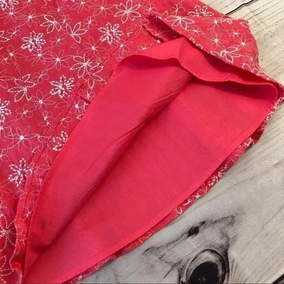 Tailor B Moss Flared Pink Floral Skirt Size 2 - Picture 3 of 5